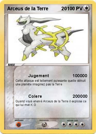Pokemon Arceus de la Terre          20                                                                                                                                                                                                                                 