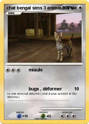 Pokemon chat bengal sims 3 animaux & cie