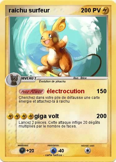 Pokemon raichu surfeur