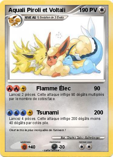 Pokemon Aquali Piroli et Voltali