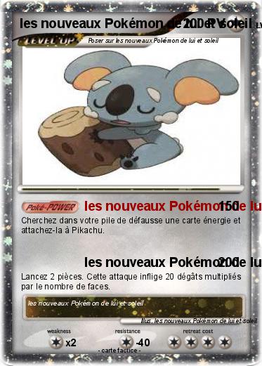 Pokemon les nouveaux Pokémon de lui et soleil