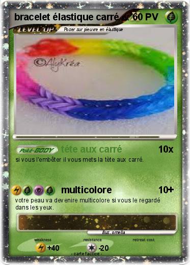 Pokemon bracelet élastique carré