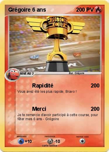 Pokemon Grégoire 6 ans