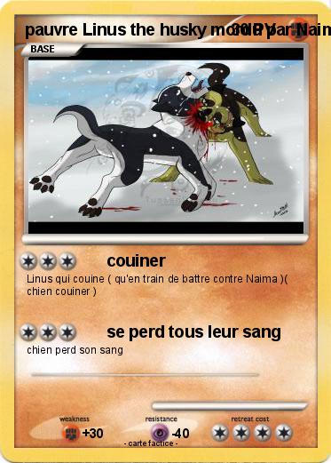 Pokemon pauvre Linus the husky mordu par Naima