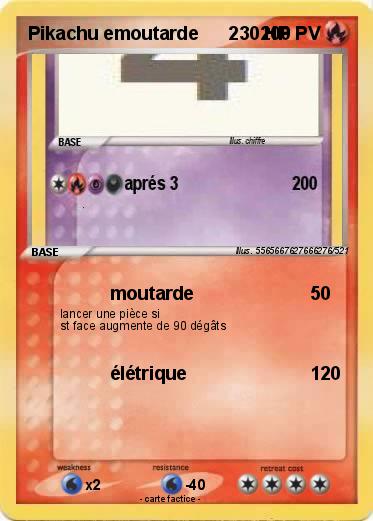 Pokemon Pikachu emoutarde      230 HP