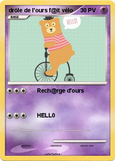 Pokemon drôle de l'ours f@it vélo