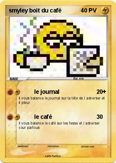 Pokemon smyley boit du café