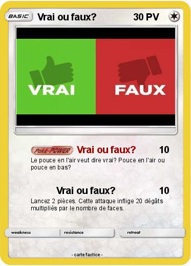 Pokemon Vrai ou faux?