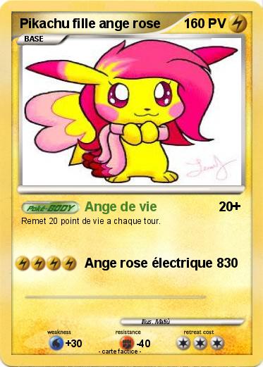 Pokemon Pikachu fille ange rose