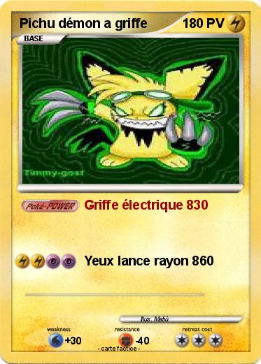 Pokemon Pichu démon a griffe