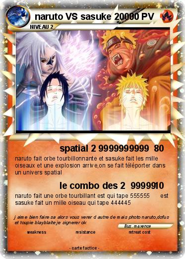 Pokemon naruto VS sasuke 20000