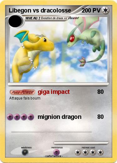 Pokemon Libegon vs dracolosse