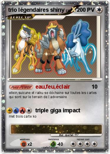 Pokemon trio légendaires shiny