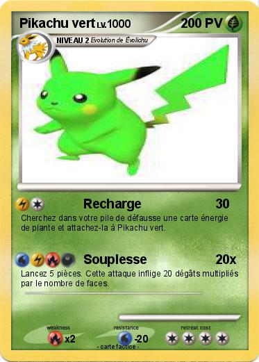 Pokemon Pikachu vert