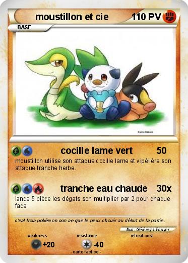 Pokemon moustillon et cie