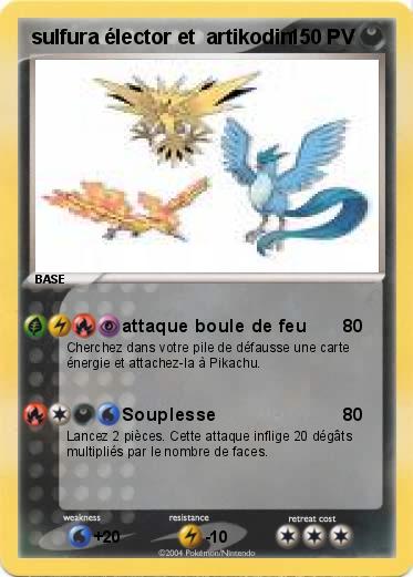Pokemon sulfura élector et  artikodin