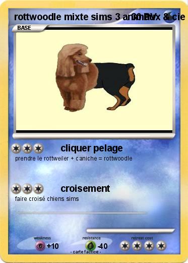 Pokemon rottwoodle mixte sims 3 animaux & cie