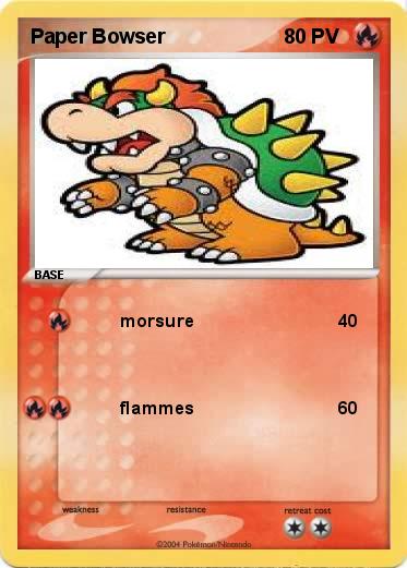 Pokemon Paper Bowser