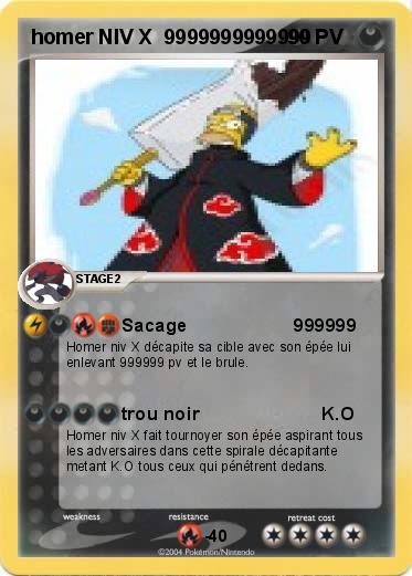Pokemon homer NIV X  9999999999999