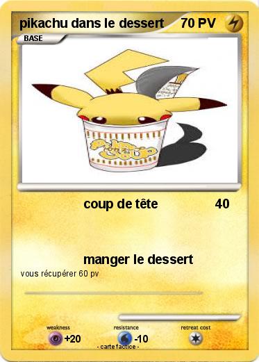 Pokemon pikachu dans le dessert