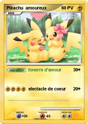 Pokemon Pikachu  amoureux