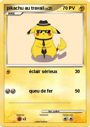 Pokemon pikachu au travail