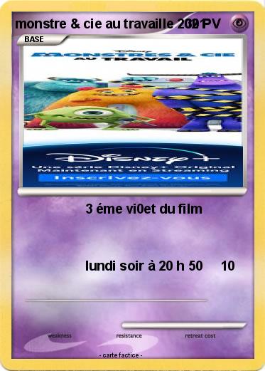 Pokemon monstre & cie au travaille 2021