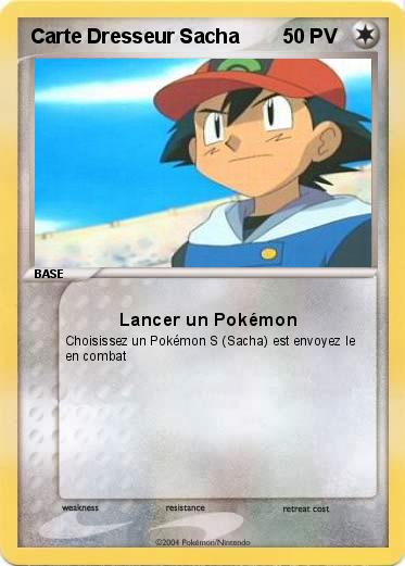 Pokemon Carte Dresseur Sacha 