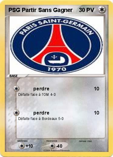 Pokemon PSG Partir Sans Gagner