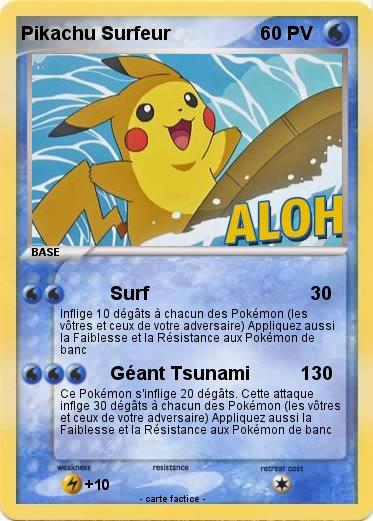 Pokemon Pikachu Surfeur