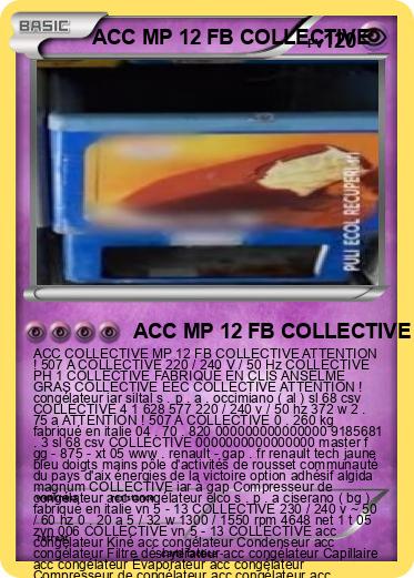 Pokemon ACC MP 12 FB COLLECTIVE Pokemon ACC MP 12 FB COLLECTIVE