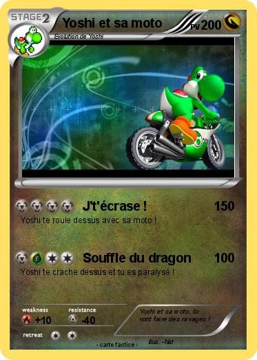 Pokemon Yoshi et sa moto