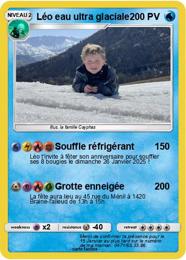 Pokemon Léo eau ultra glaciale