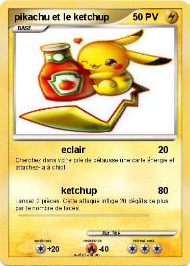 Pokemon pikachu et le ketchup