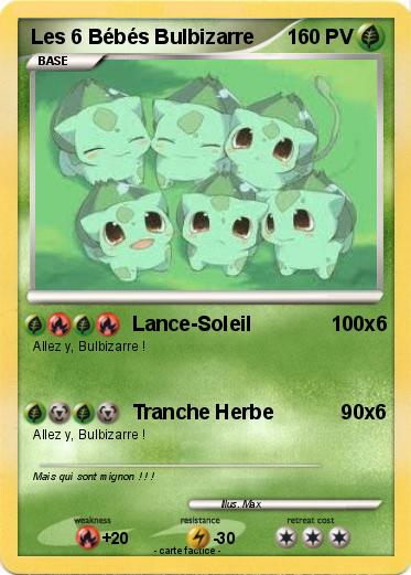 Pokemon Les 6 Bébés Bulbizarre