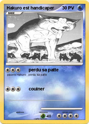 Pokemon Hakuro est handicaper