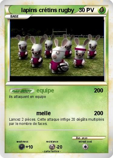 Pokemon lapins crétins rugby