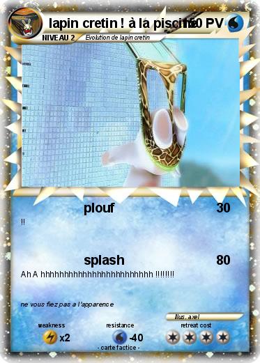 Pokemon lapin cretin ! à la piscine