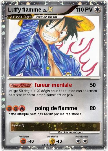 Pokemon Luffy flamme