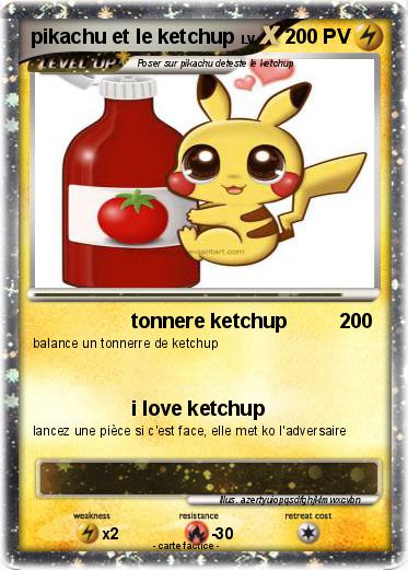 Pokemon pikachu et le ketchup