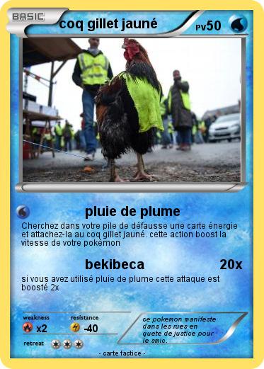 Pokemon coq gillet jauné