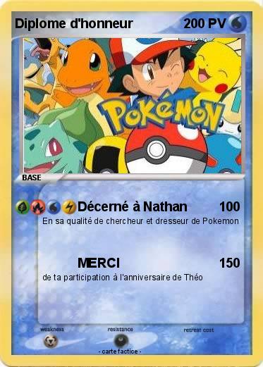 Pokemon Diplome d'honneur