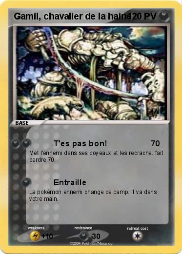 Pokemon Gamil, chavalier de la haine