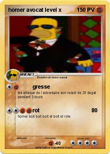 Pokemon homer avocat level x