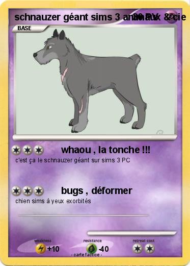Pokemon schnauzer géant sims 3 animaux & cie