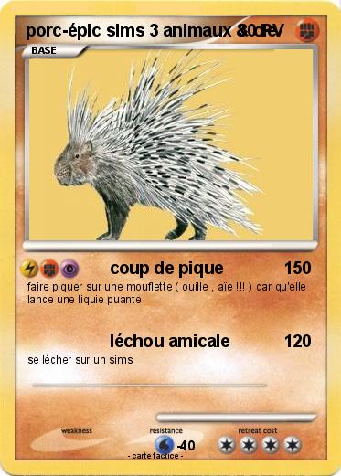 Pokemon porc-épic sims 3 animaux & cie