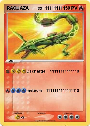 Pokemon RAQUAZA       ex  11111111