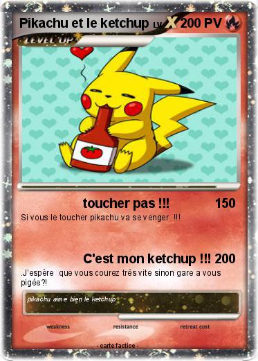 Pokemon Pikachu et le ketchup