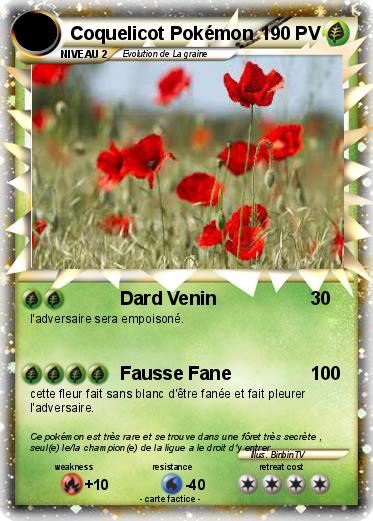 Pokemon Coquelicot Pokémon