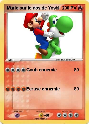 Pokemon Mario sur le dos de Yoshi
